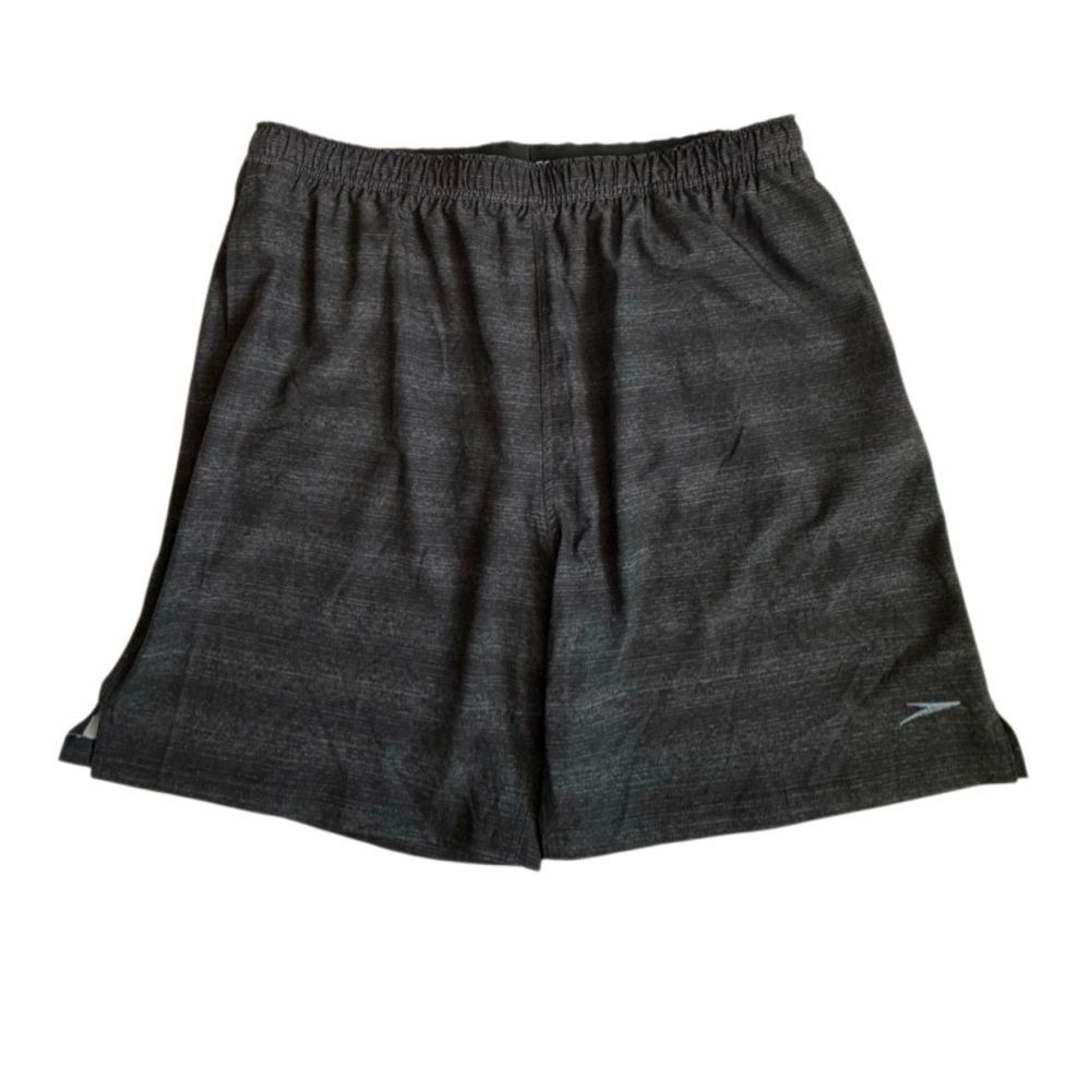 Speedo Mens Charcoal Black Swim Shorts Pockets SZ XXL